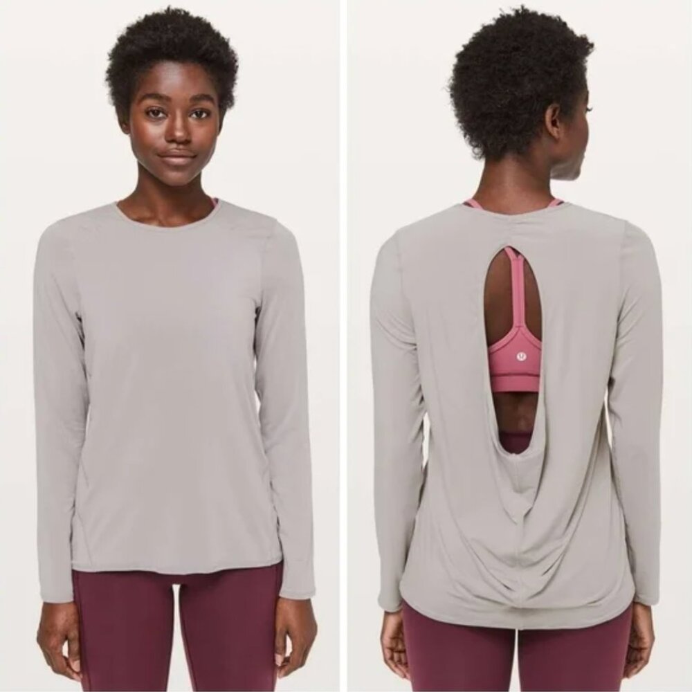 Lululemon | Timeless Twist Long Sleeve Athletic Top in Dark Chrome | Size 6/ 8*